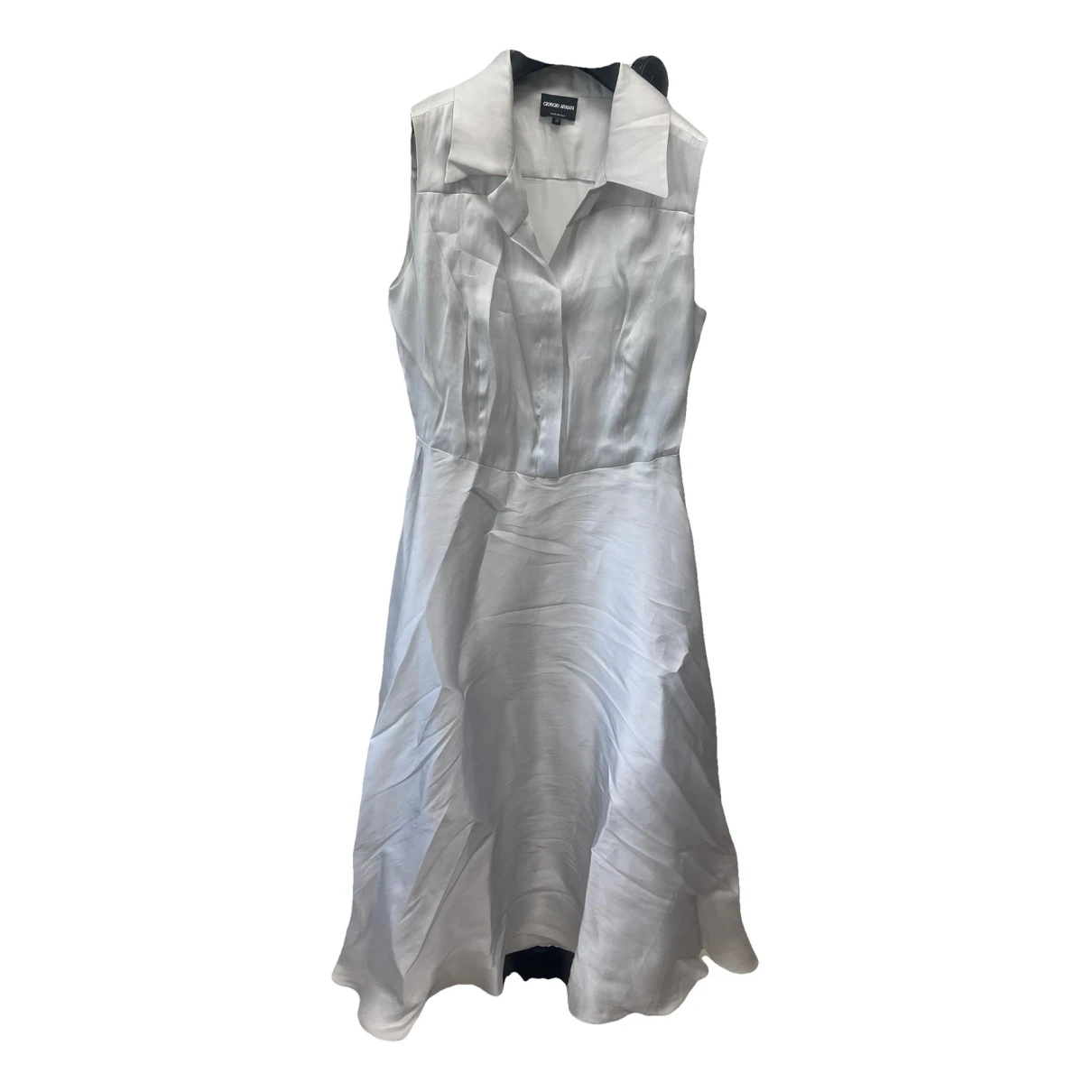Pre-owned Giorgio Armani Silk Maxi Dress In Silver