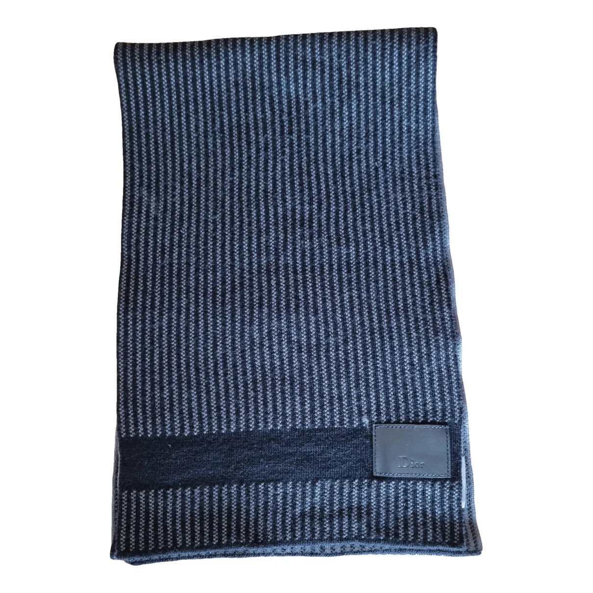 Pre-owned Dior Wool Scarf & Pocket Square In Black