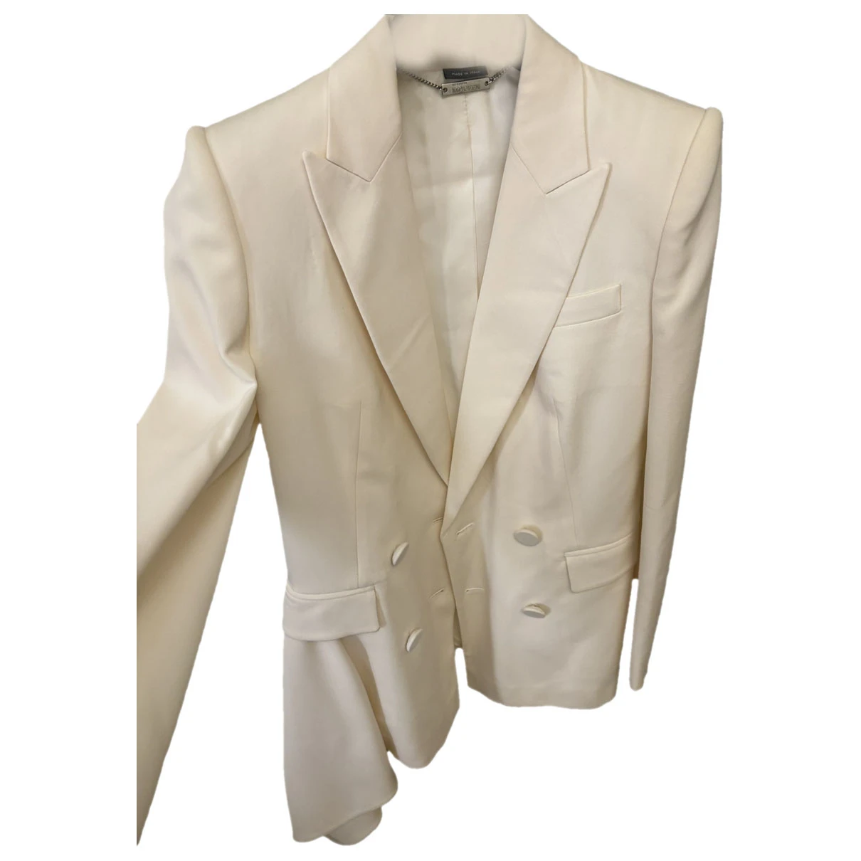 Pre-owned Alexander Mcqueen Wool Blazer In White