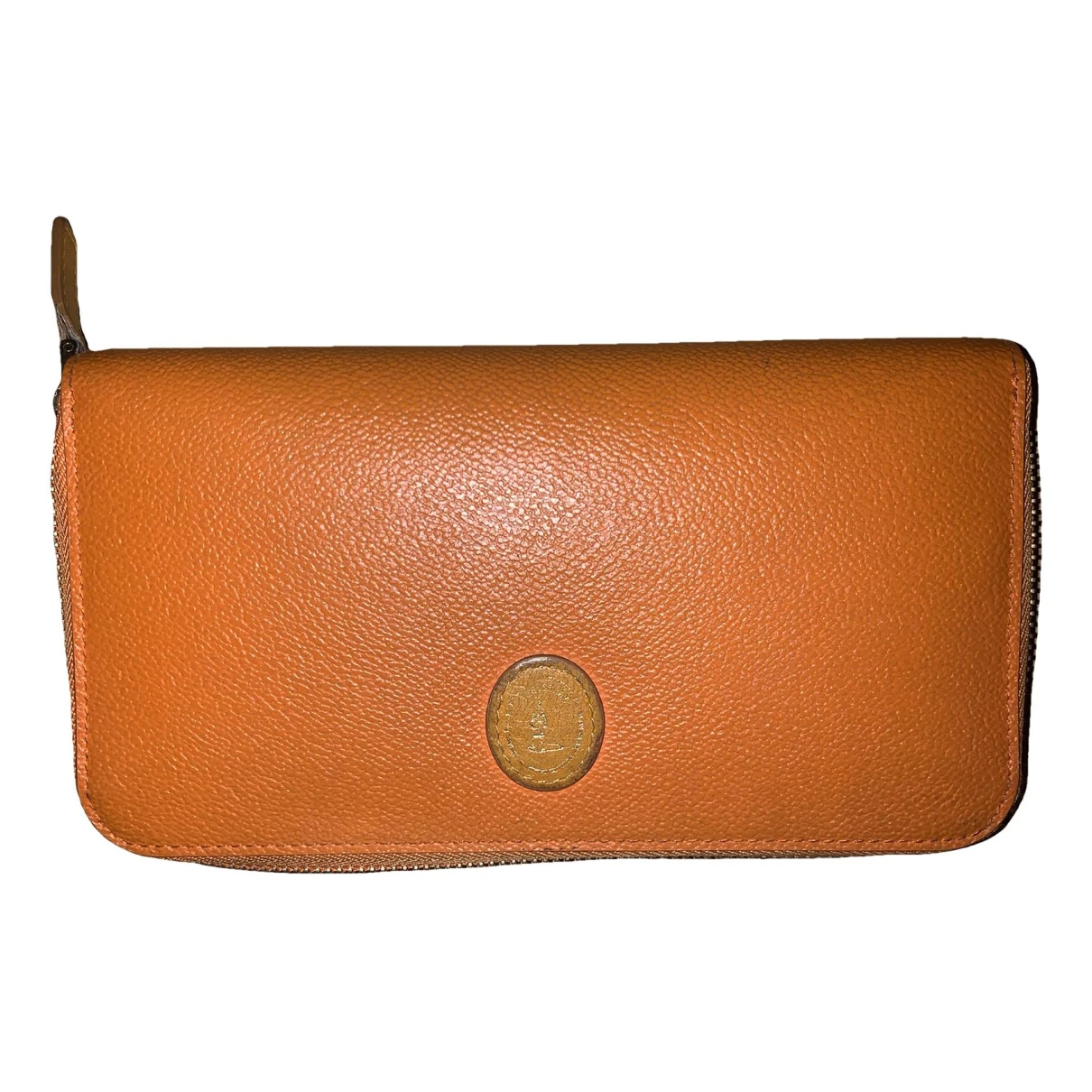 Pre-owned Trussardi Leather Wallet In Orange