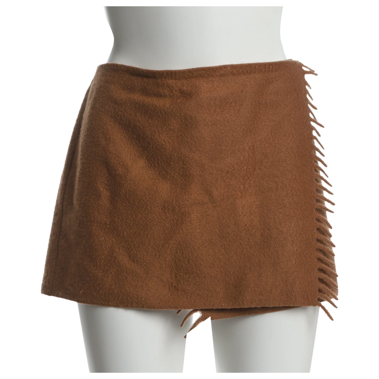 Pre-owned Prada Wool Mini Skirt In Camel