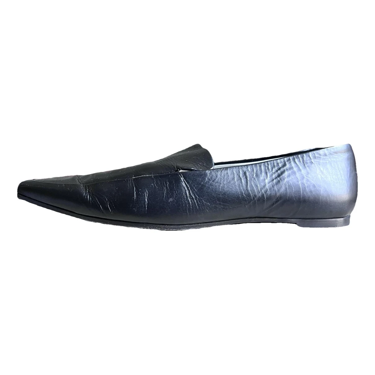 Pre-owned The Row Leather Flats In Black