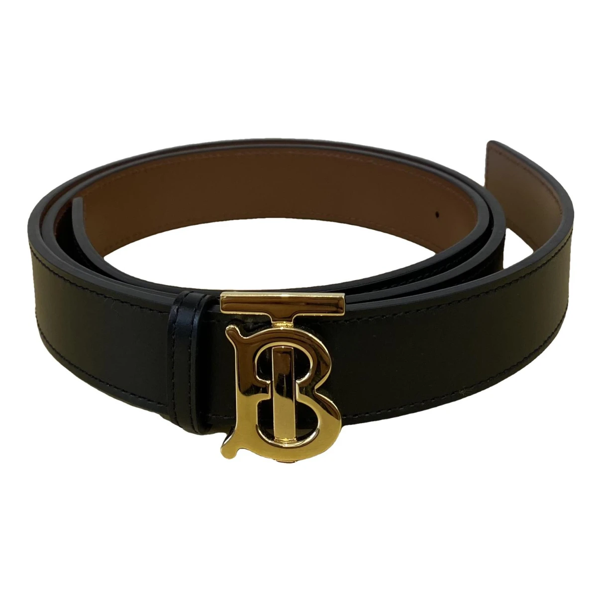 Pre-owned Burberry Leather Belt In Black
