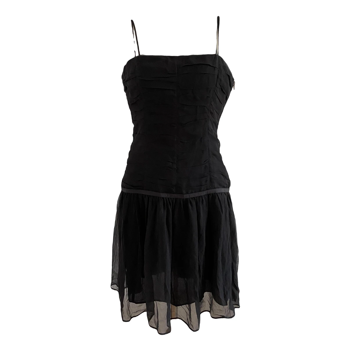 Pre-owned Hugo Boss Silk Mini Dress In Black