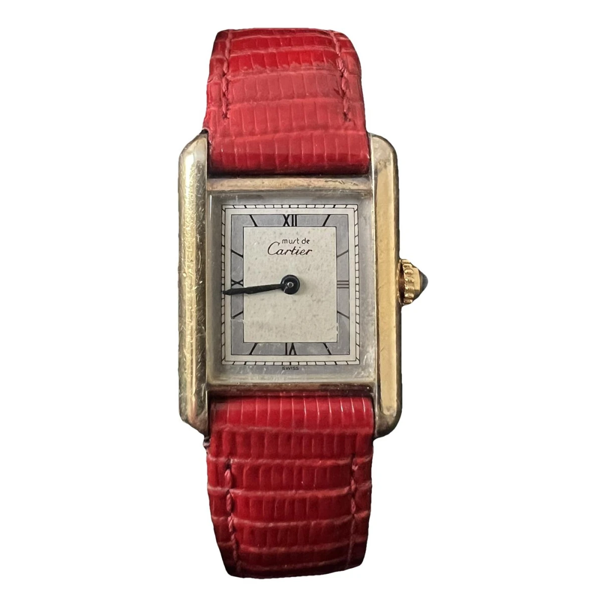 Pre-owned Cartier Tank Must Watch In Gold