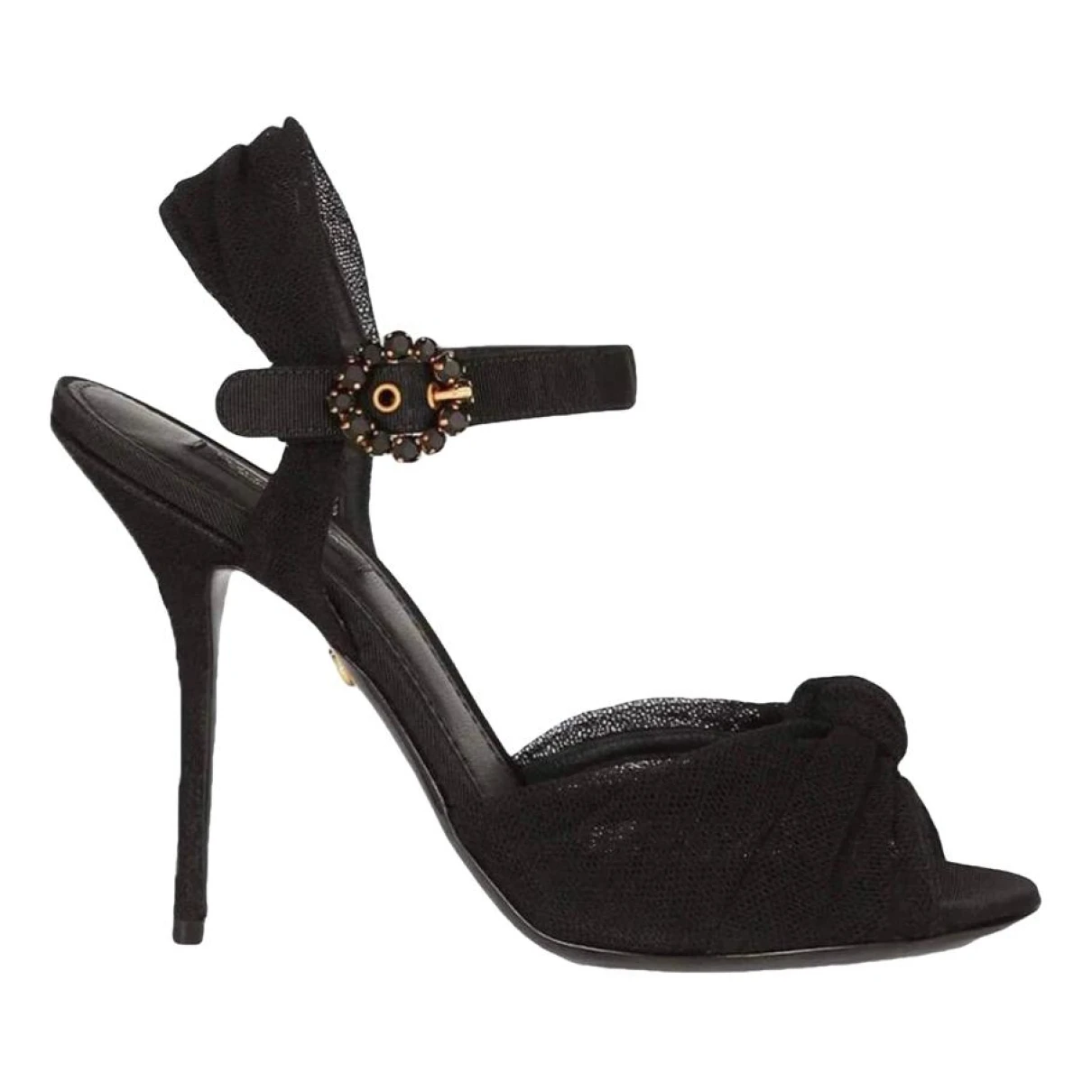 Pre-owned Dolce & Gabbana Cloth Sandal In Black