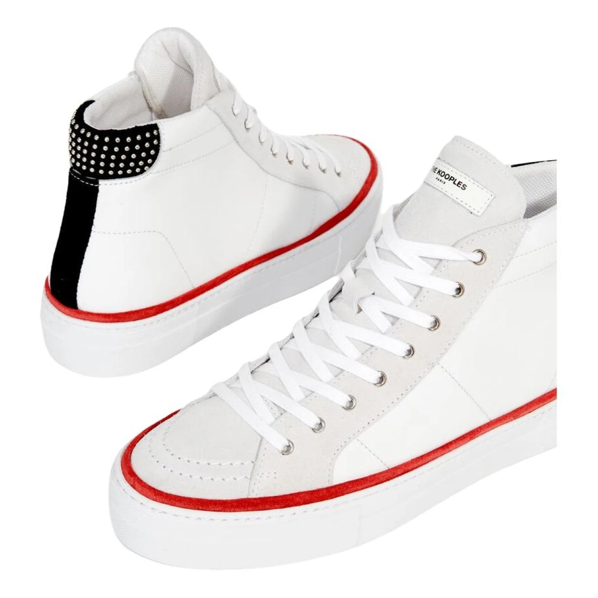 Pre-owned The Kooples Leather Trainers In White