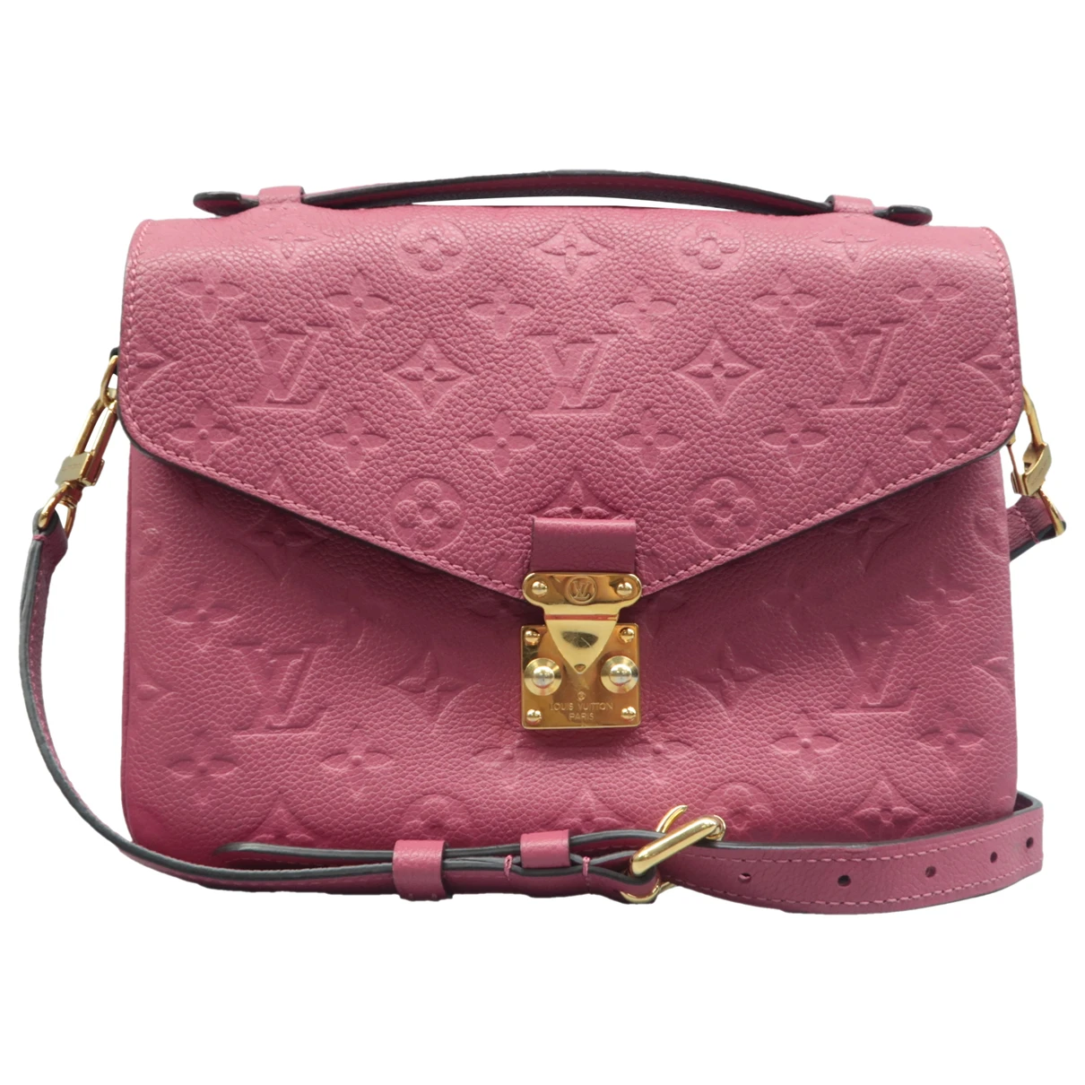 Pre-owned Louis Vuitton Metis Leather Satchel In Purple