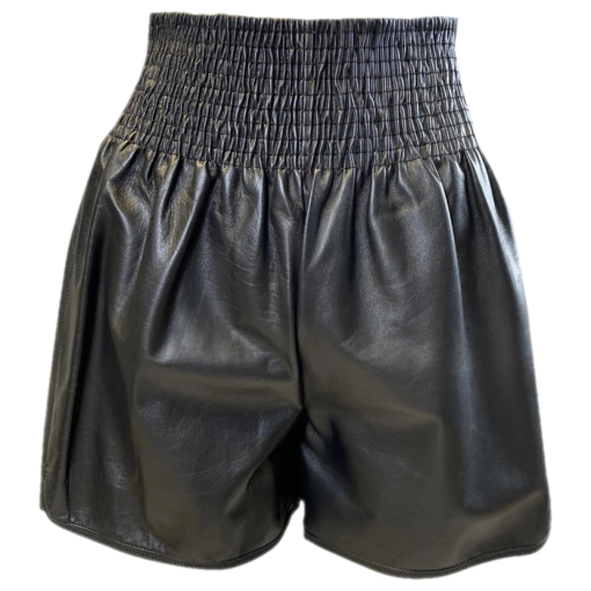Pre-owned Max Mara Leather Short Pants In Black