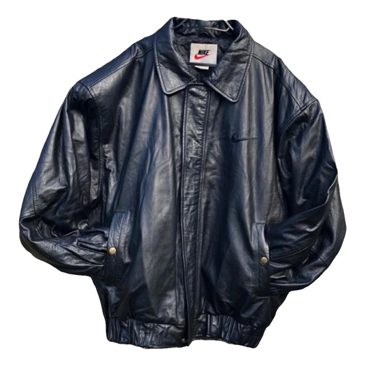 Pre-owned Nike Leather Jacket In Black