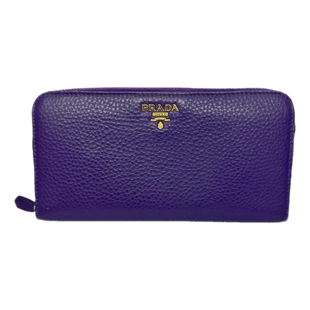 Pre-owned Prada Leather Wallet In Purple