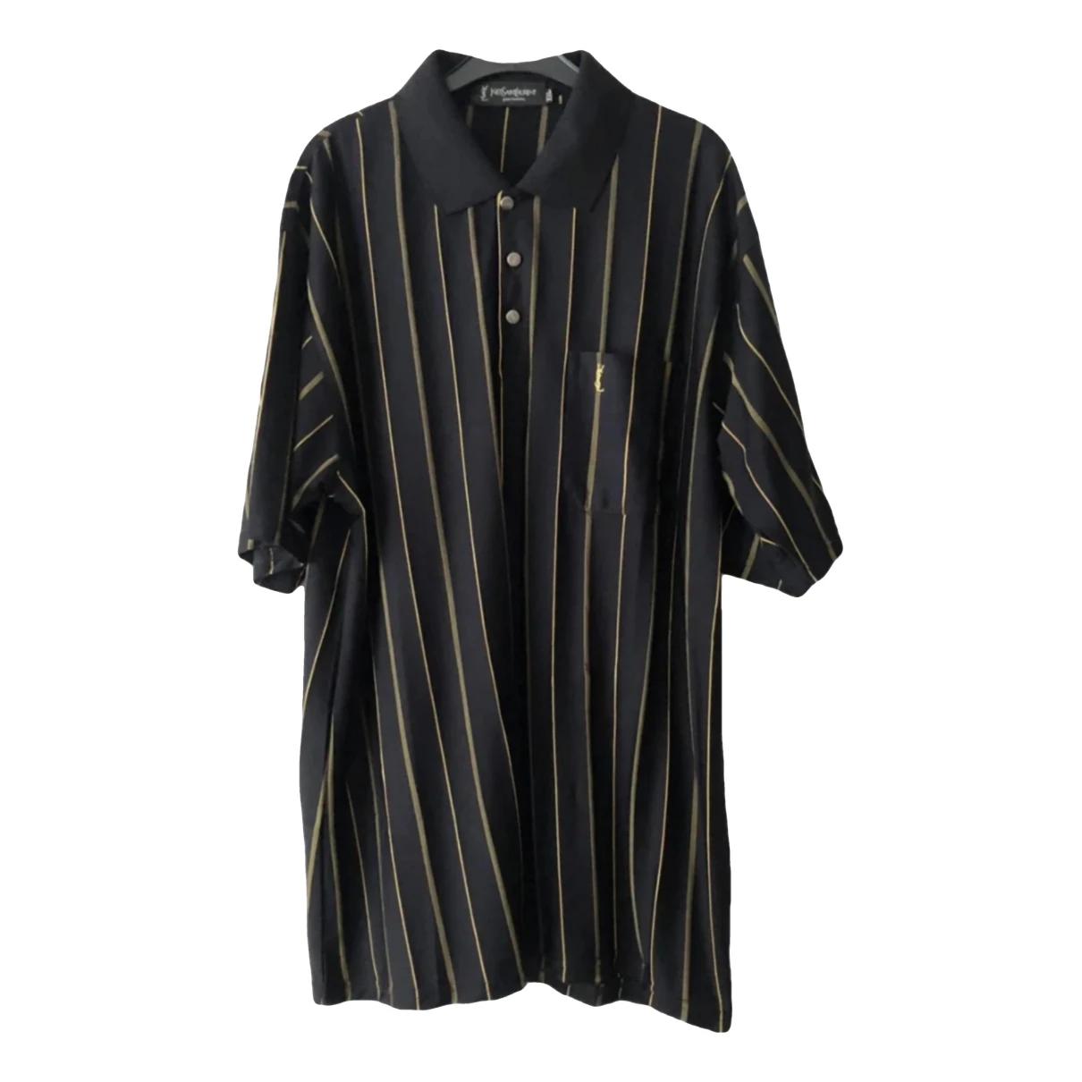 Pre-owned Saint Laurent Silk Polo Shirt In Black