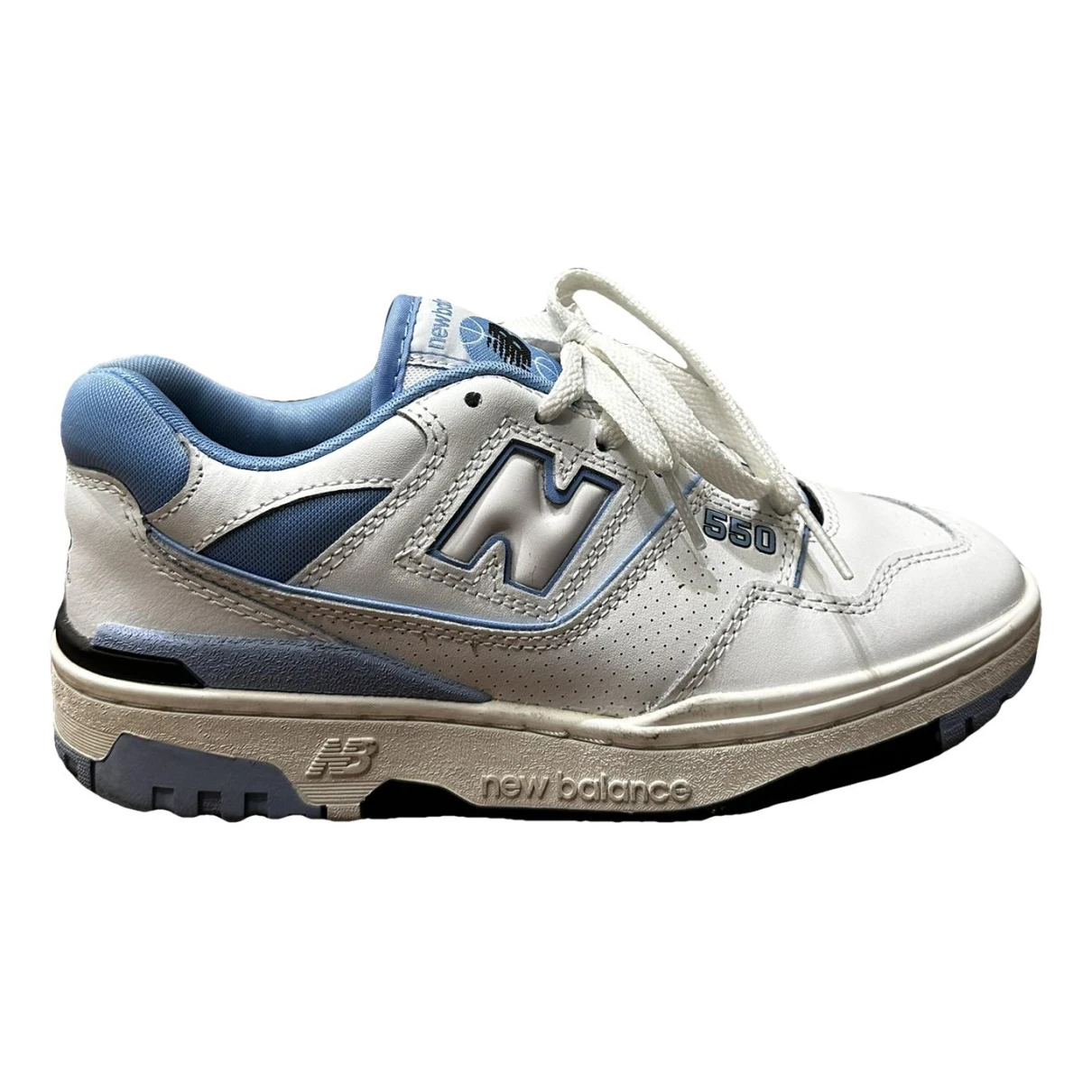Pre-owned New Balance 550 Patent Leather Trainers In Blue