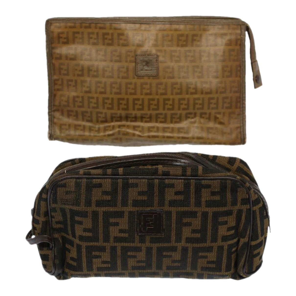 Pre-owned Fendi Cloth Clutch Bag In Brown