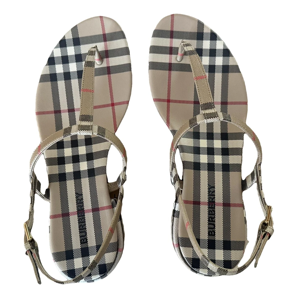 Pre-owned Burberry Leather Sandal In Beige