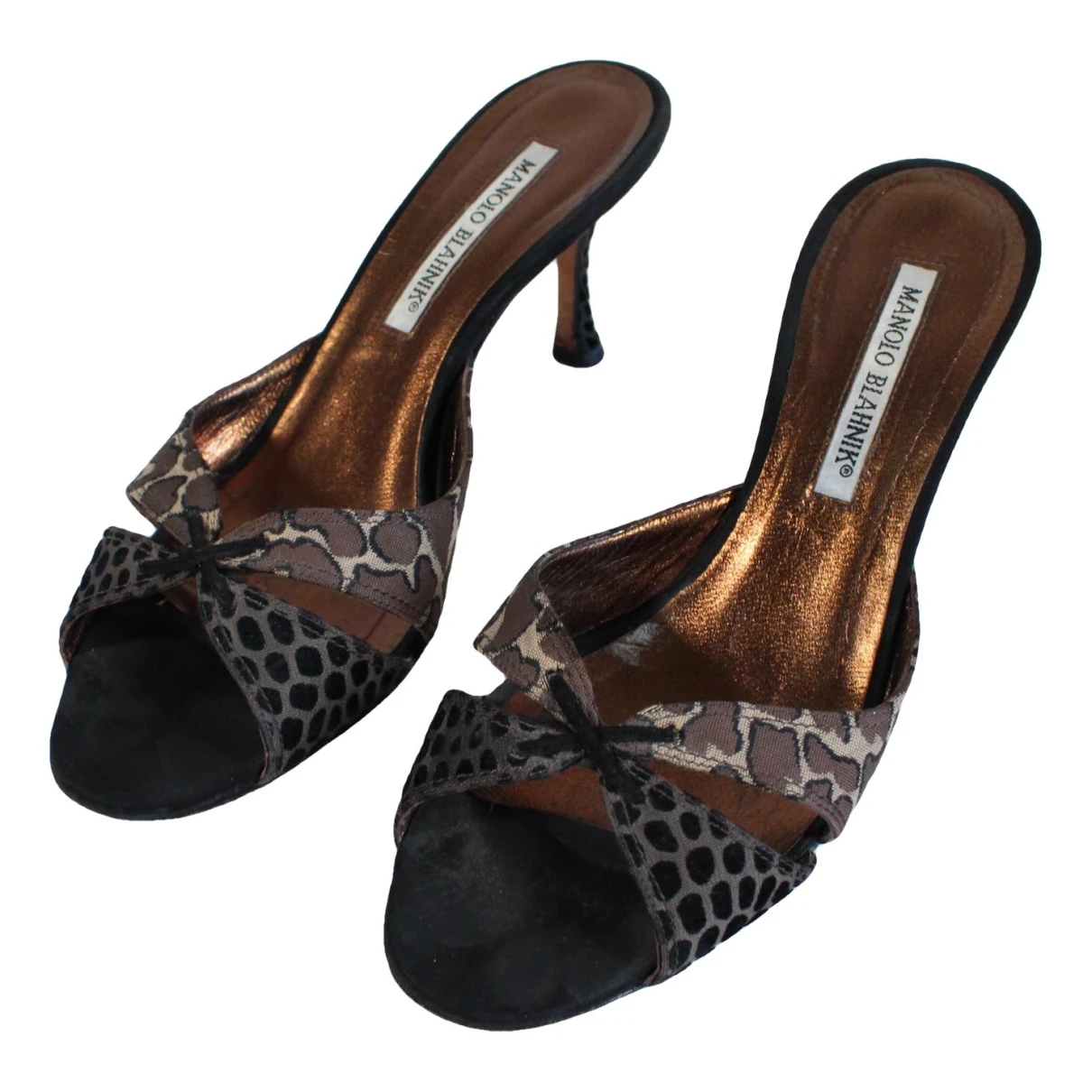 Pre-owned Manolo Blahnik Leather Sandal In Brown
