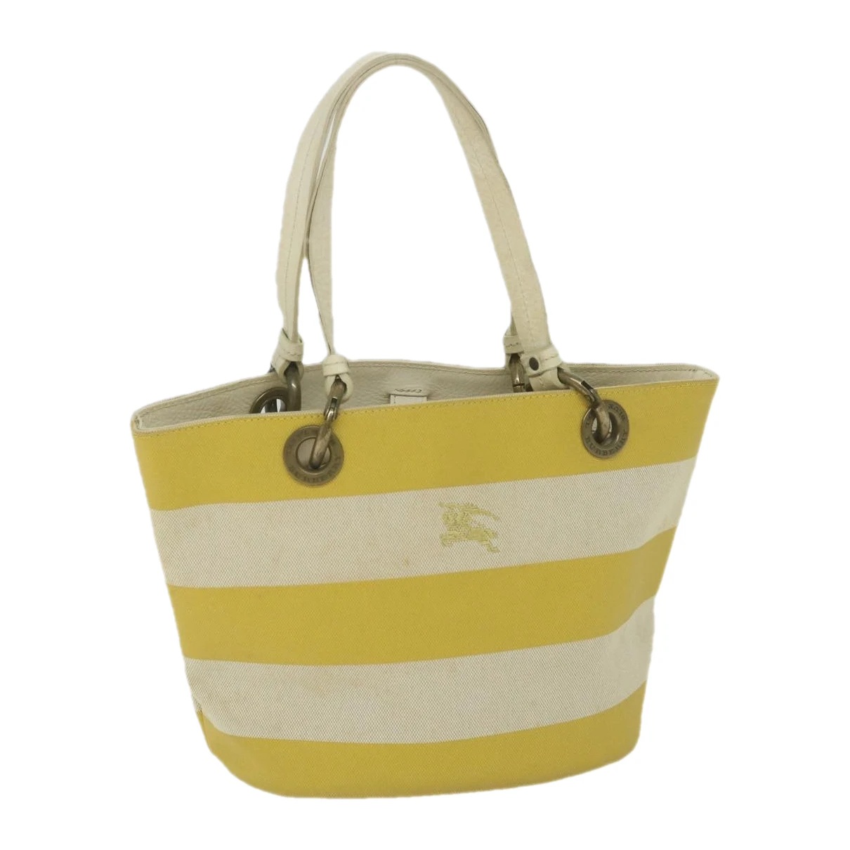 Pre-owned Burberry Cloth Tote In Yellow