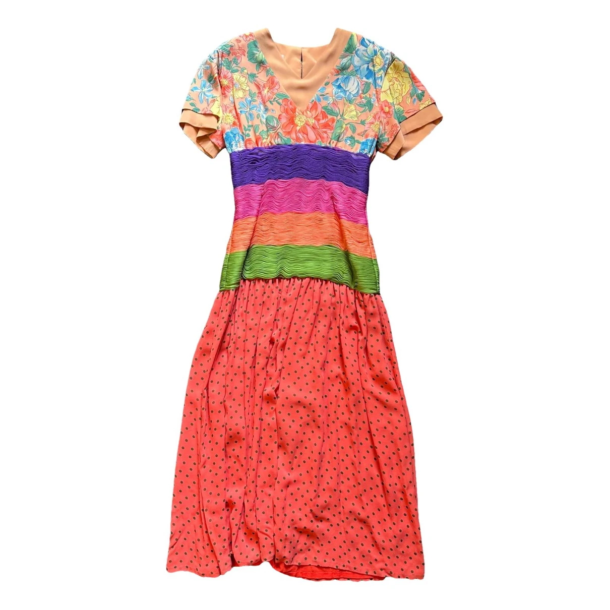 Pre-owned Valentino Silk Maxi Dress In Multicolour
