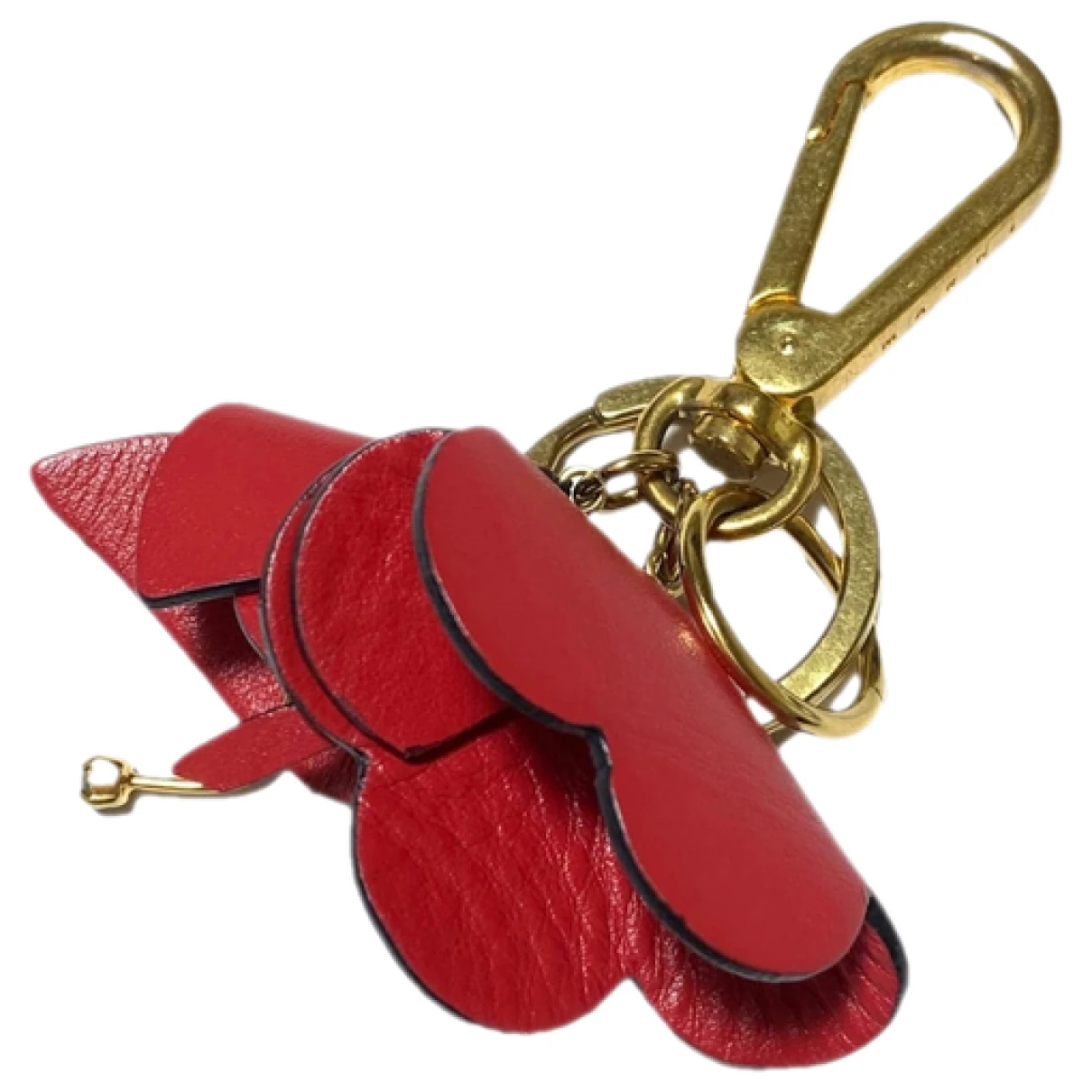 Pre-owned Marni Leather Bag Charm In Red