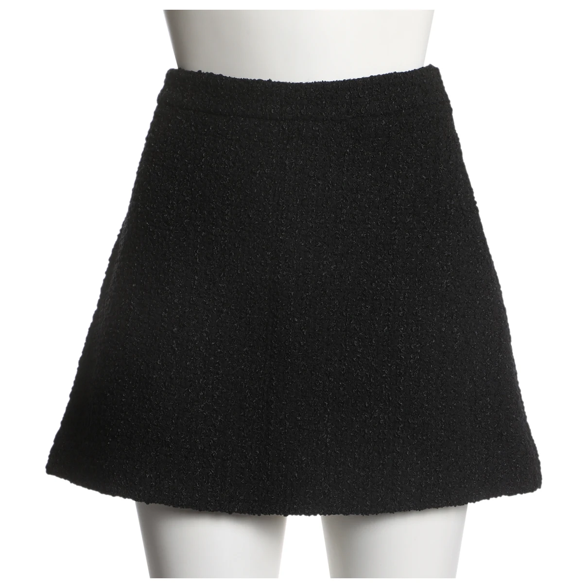 Pre-owned Gucci Tweed Mini Skirt In Black