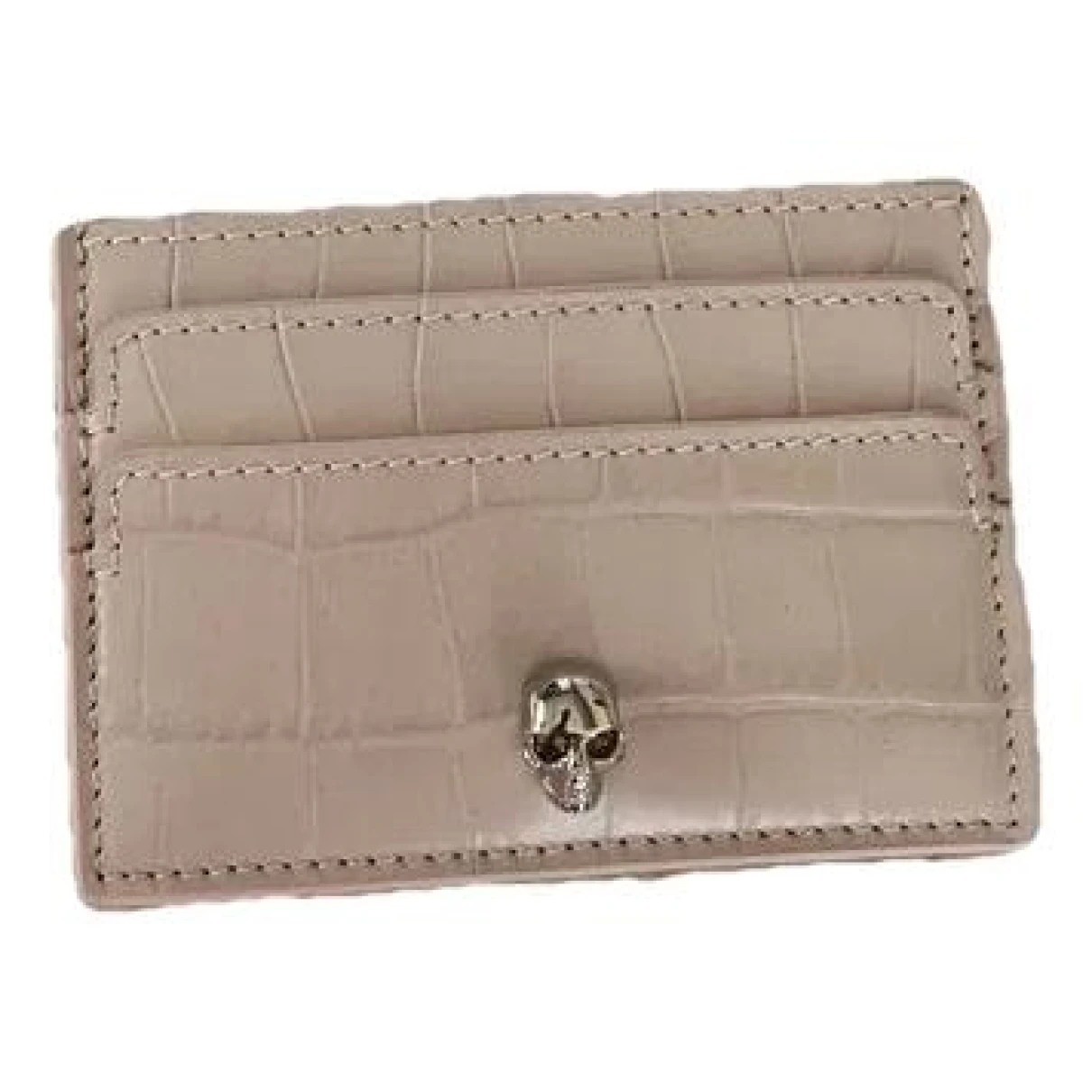 Pre-owned Alexander Mcqueen Leather Card Wallet In Pink