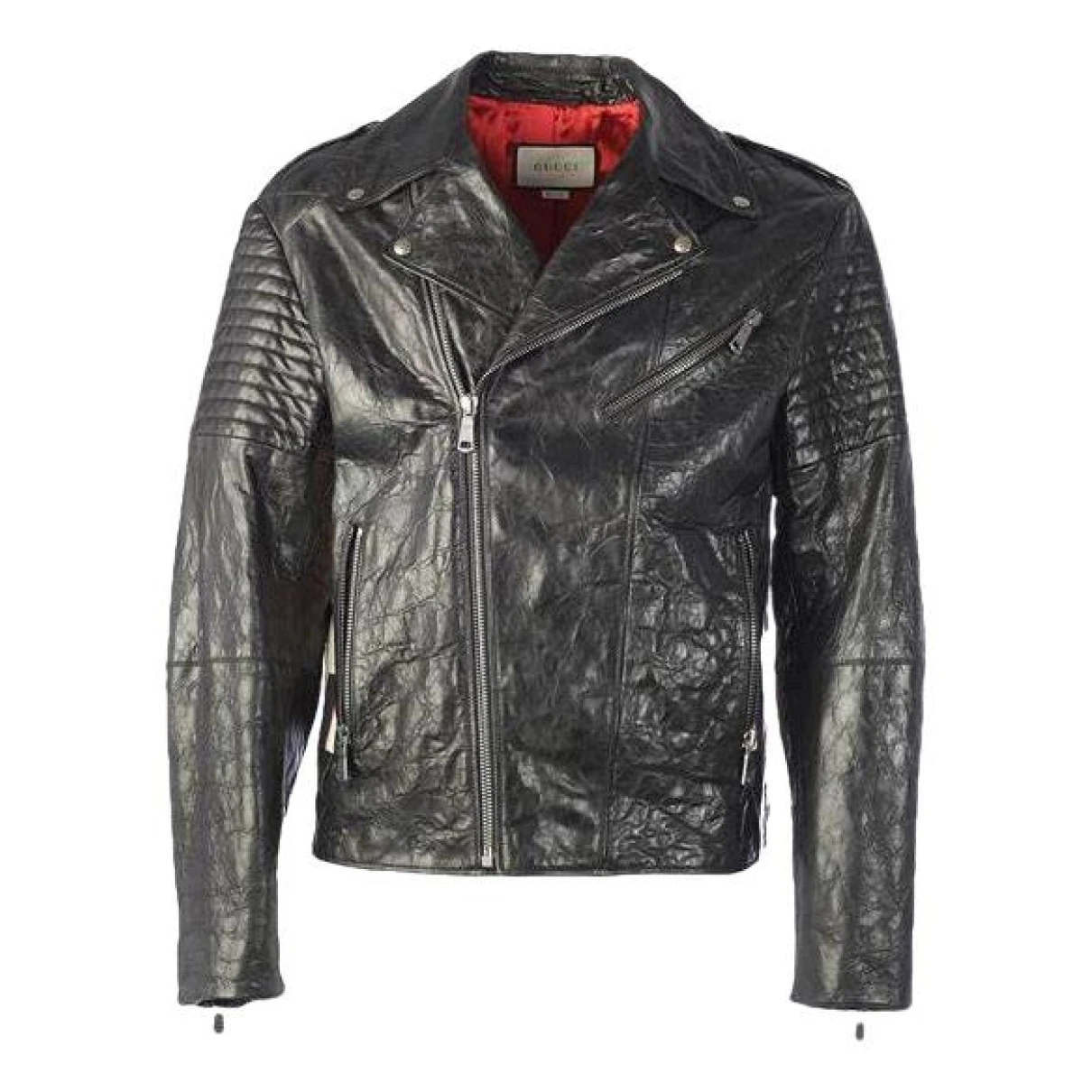 Pre-owned Gucci Leather Vest In Black