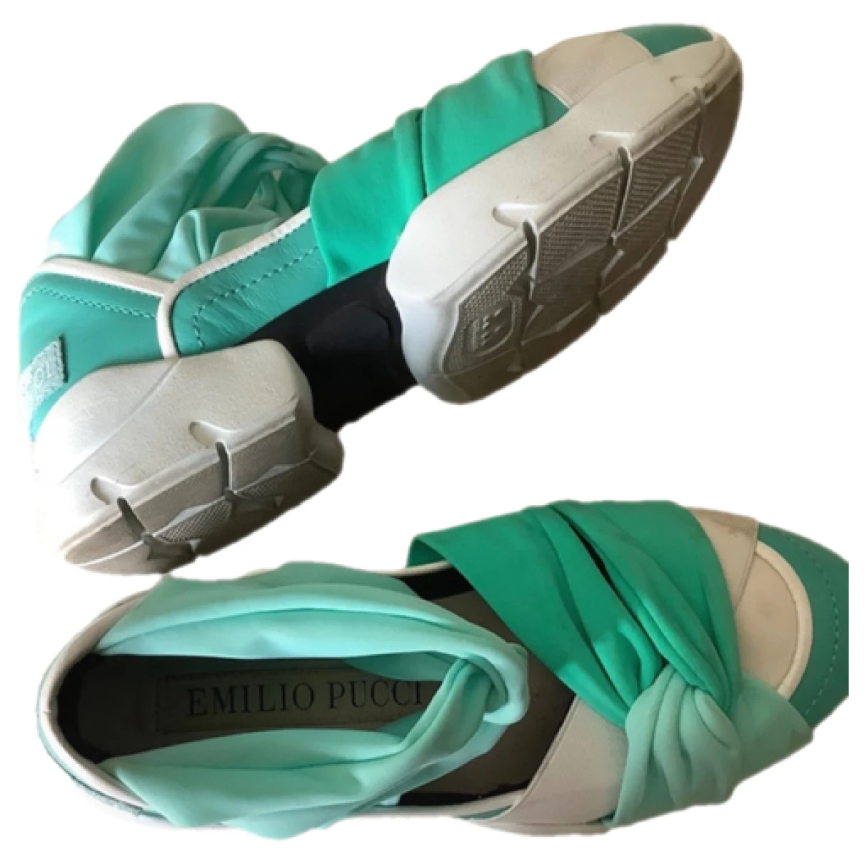 Pre-owned Emilio Pucci Cloth Trainers In Green