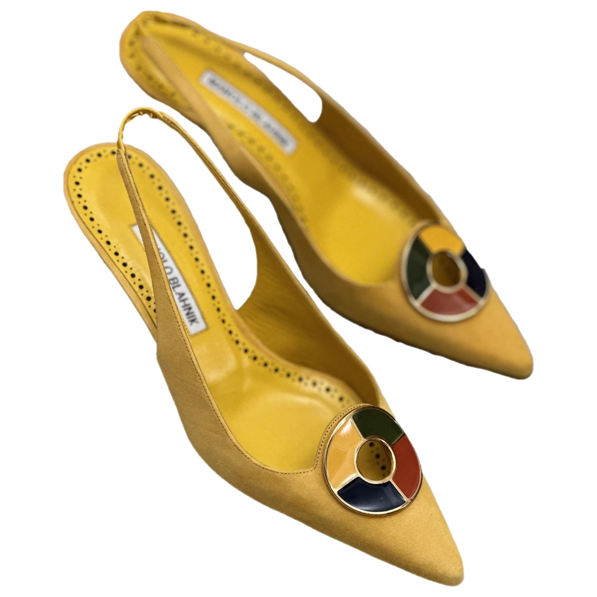Pre-owned Manolo Blahnik Mules & Clogs In Yellow