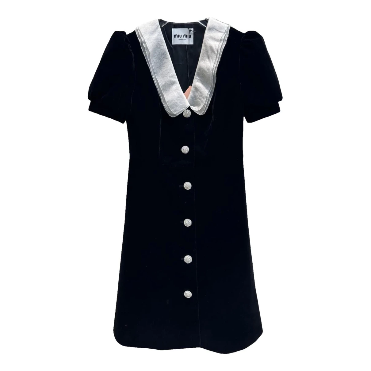 Pre-owned Miu Miu Velvet Mini Dress In Black