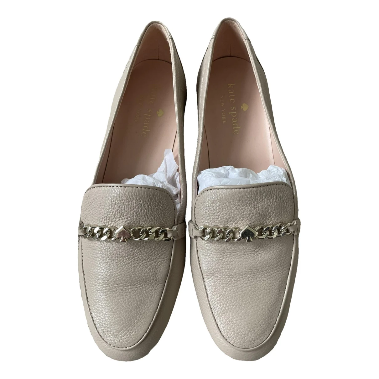 Pre-owned Kate Spade Leather Flats In Beige