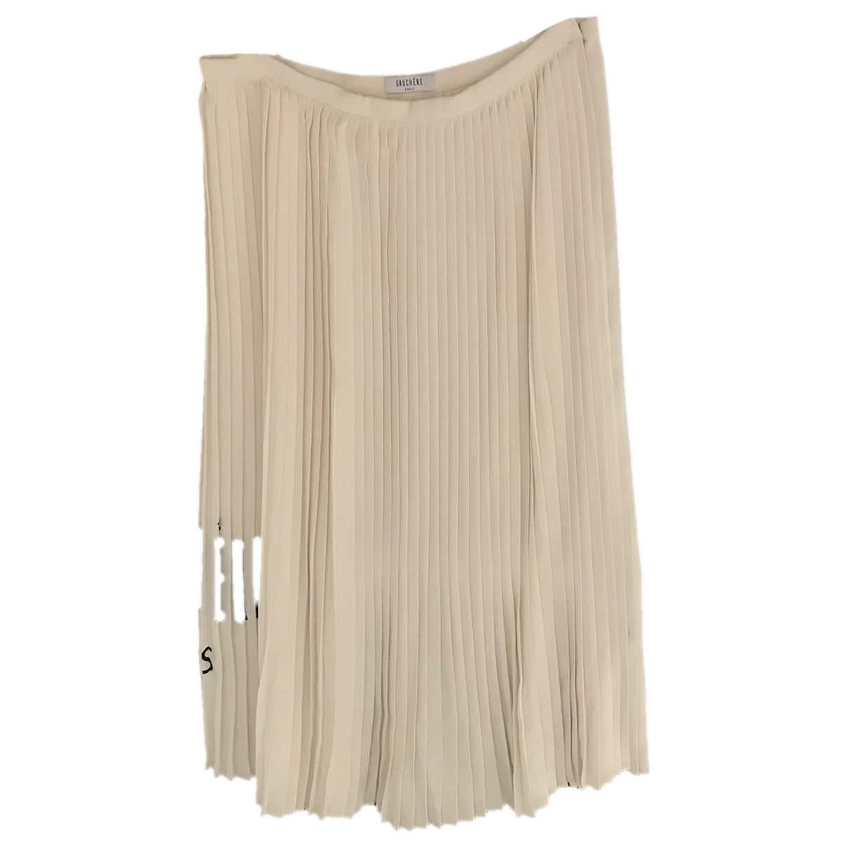 Pre-owned Gauchère Silk Mid-length Skirt In Ecru