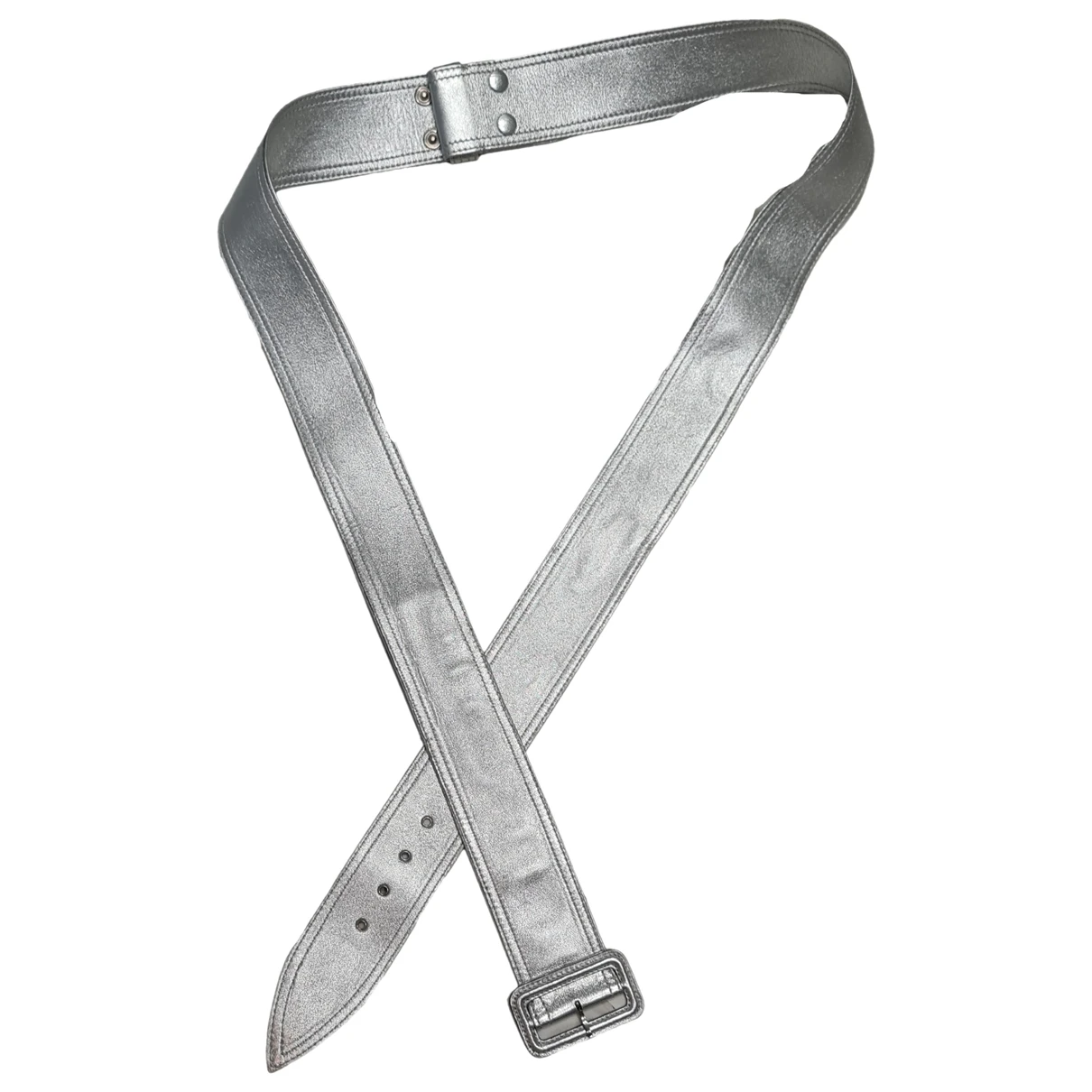 Pre-owned Maison Margiela Leather Belt In Silver