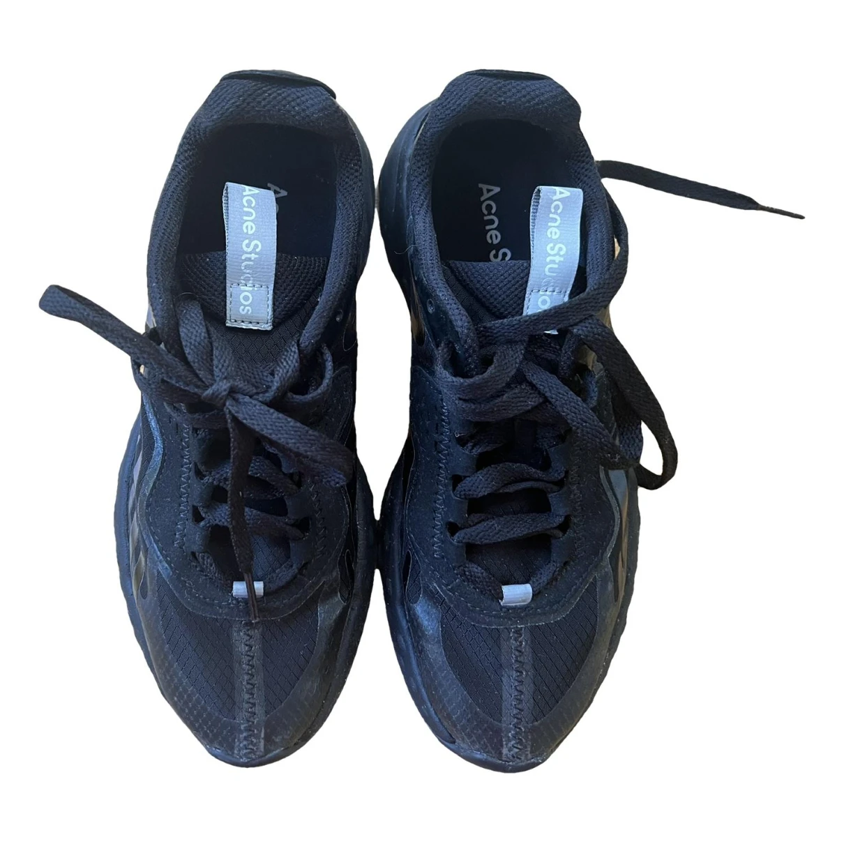 Pre-owned Acne Studios Cloth Trainers In Black