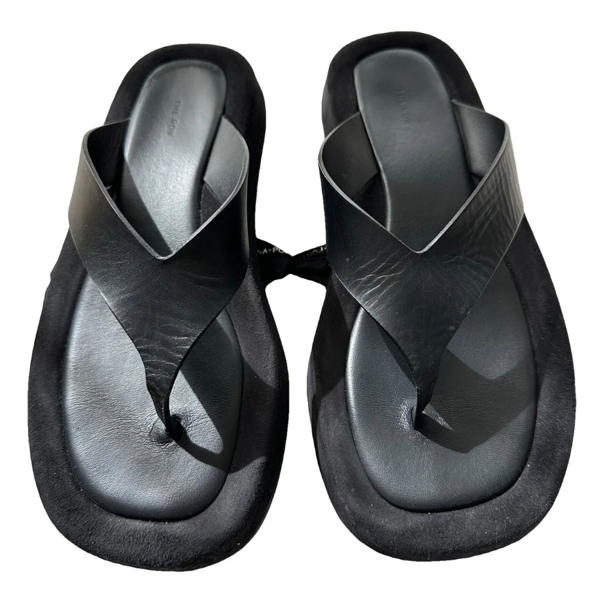 Pre-owned The Row Ginza Sandal In Black