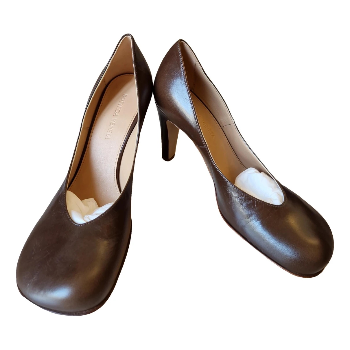 Pre-owned Bottega Veneta Leather Heels In Brown