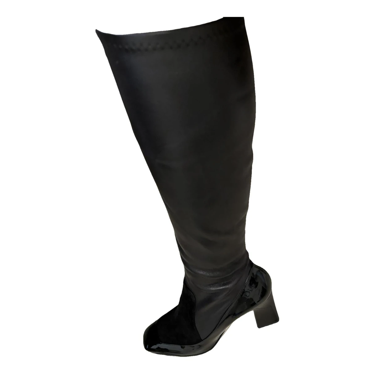 Pre-owned Dior Patent Leather Boots In Black