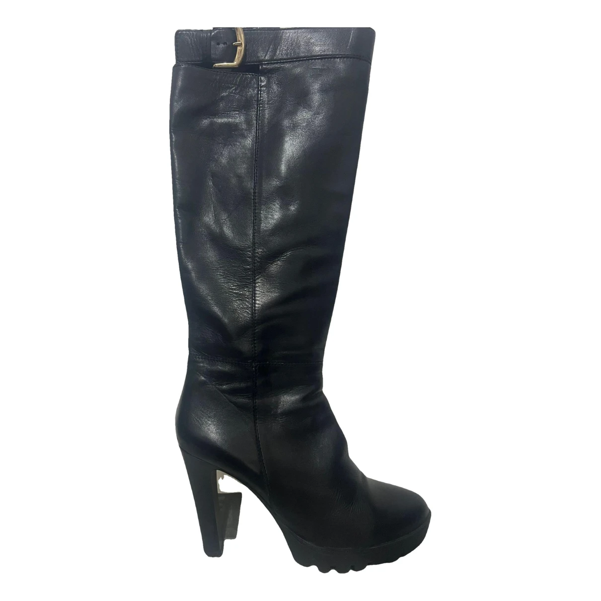 Pre-owned Carmens Leather Heels In Black