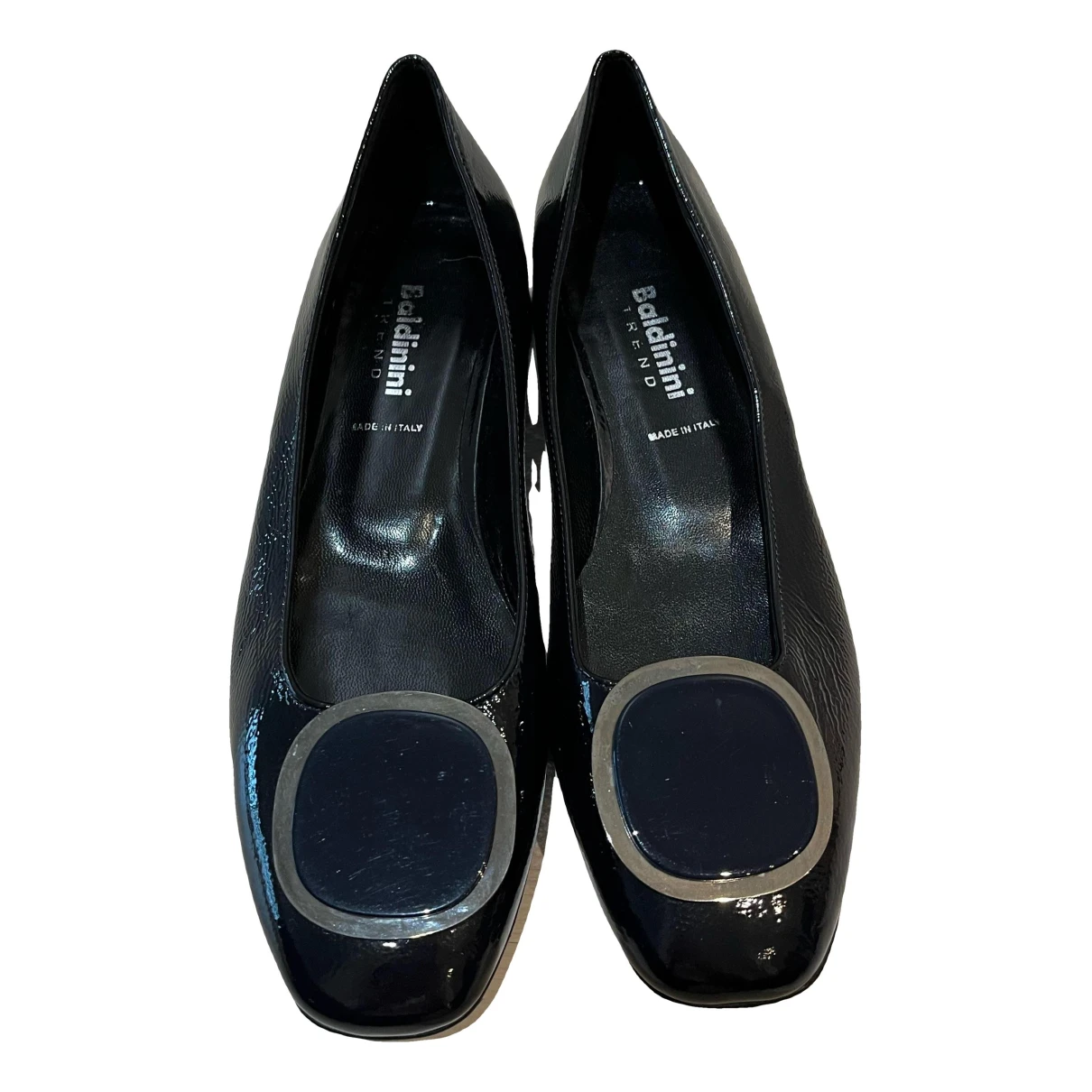 Pre-owned Baldinini Patent Leather Flats In Blue