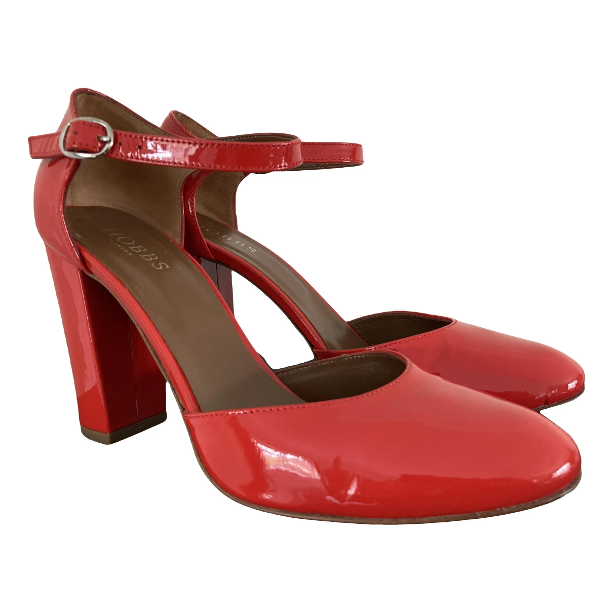 Pre-owned Hobbs Patent Leather Heels In Red