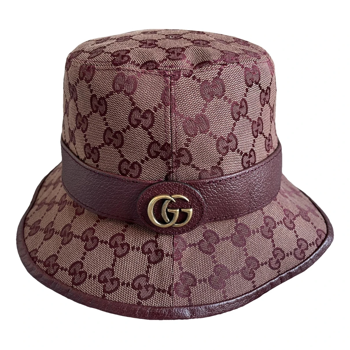 Pre-owned Gucci Cloth Hat In Burgundy