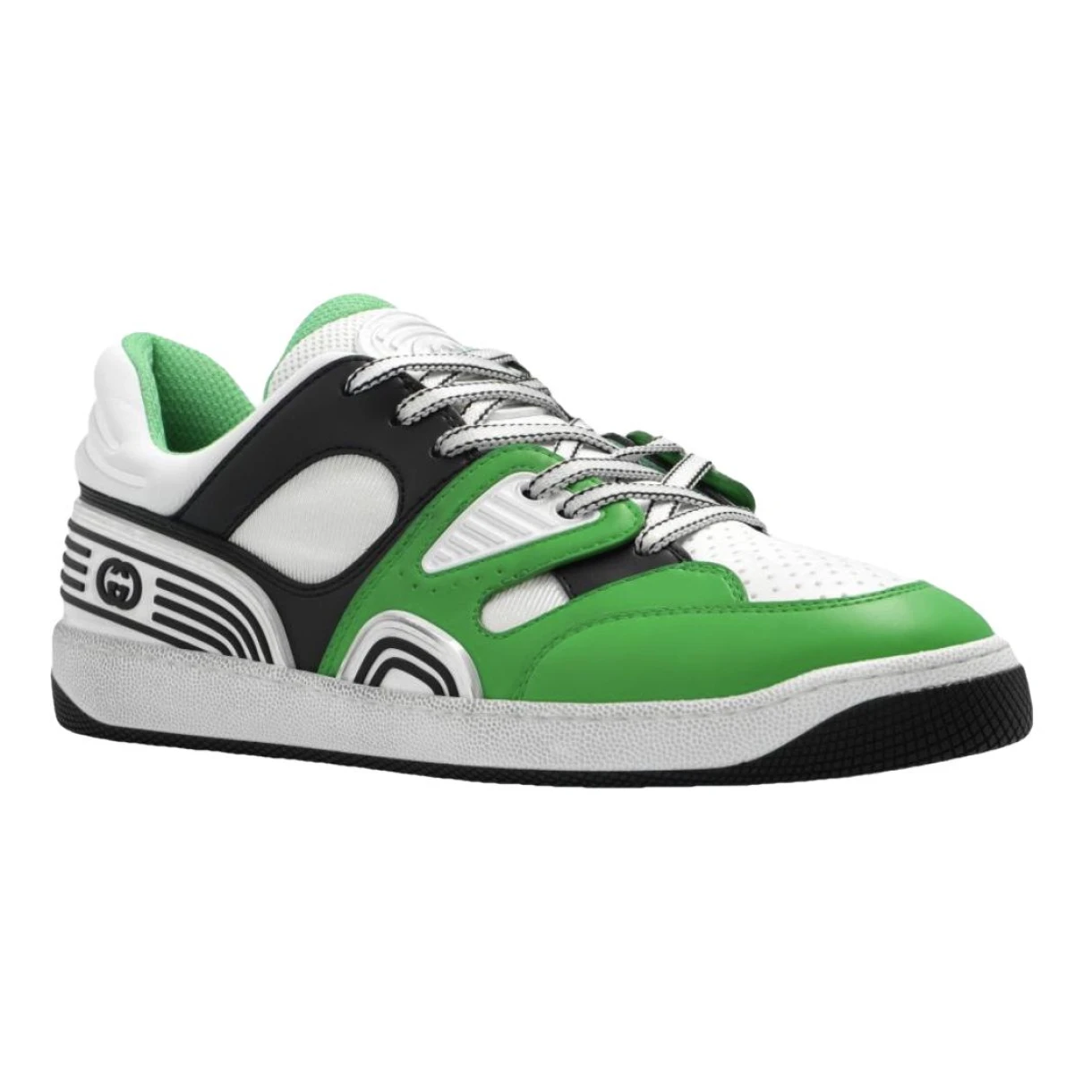 Pre-owned Gucci Leather Low Trainers In Green