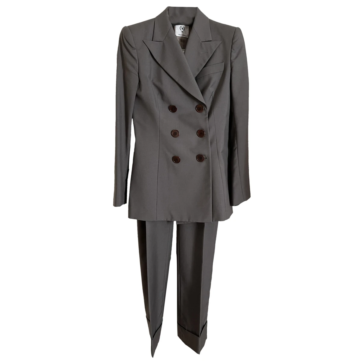 Pre-owned Valentino Wool Suit Jacket In Grey