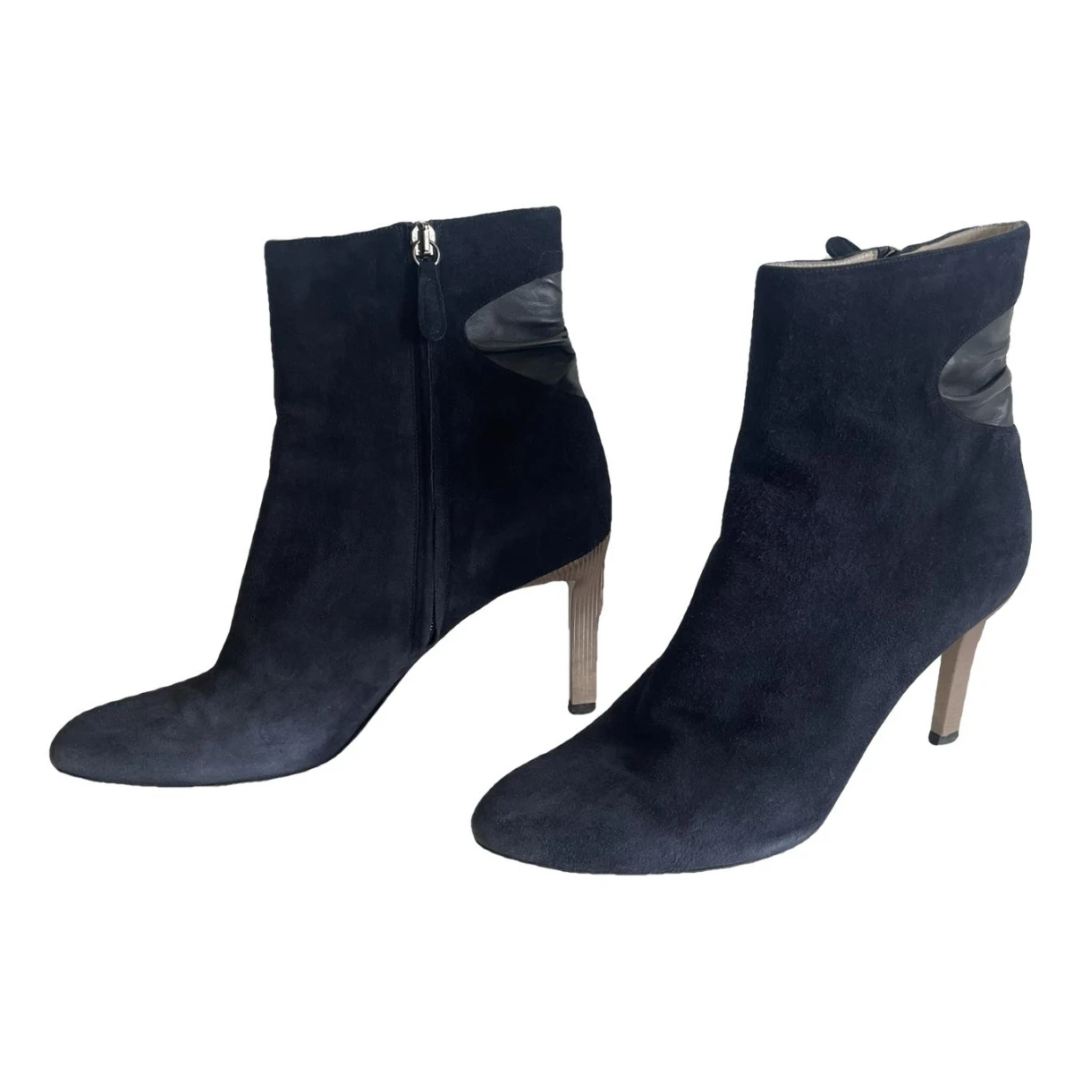 Pre-owned Bettina Vermillon Boots In Navy