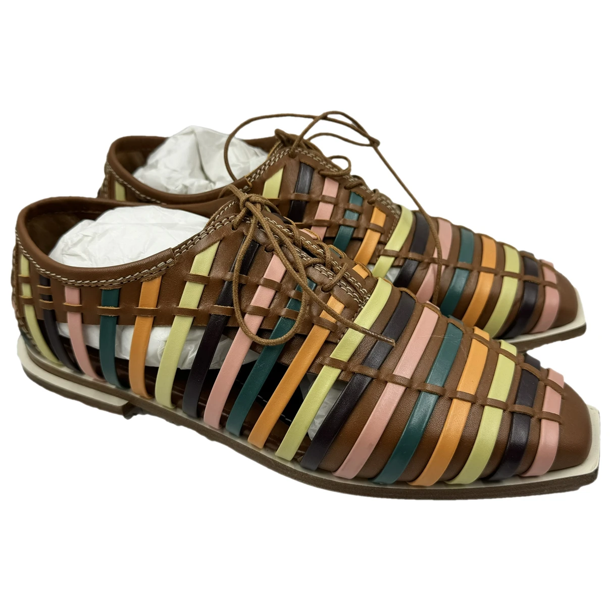 Pre-owned Zimmermann Leather Flats In Multicolour