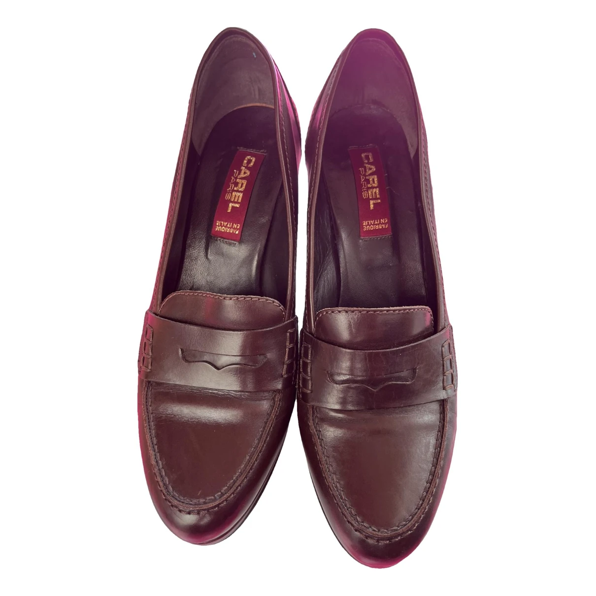 Pre-owned Carel Leather Heels In Brown
