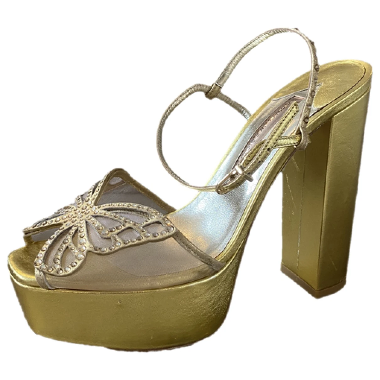 Pre-owned Sophia Webster Patent Leather Heels In Gold