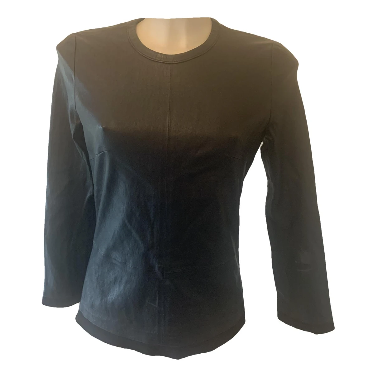 Pre-owned Rta Leather T-shirt In Black