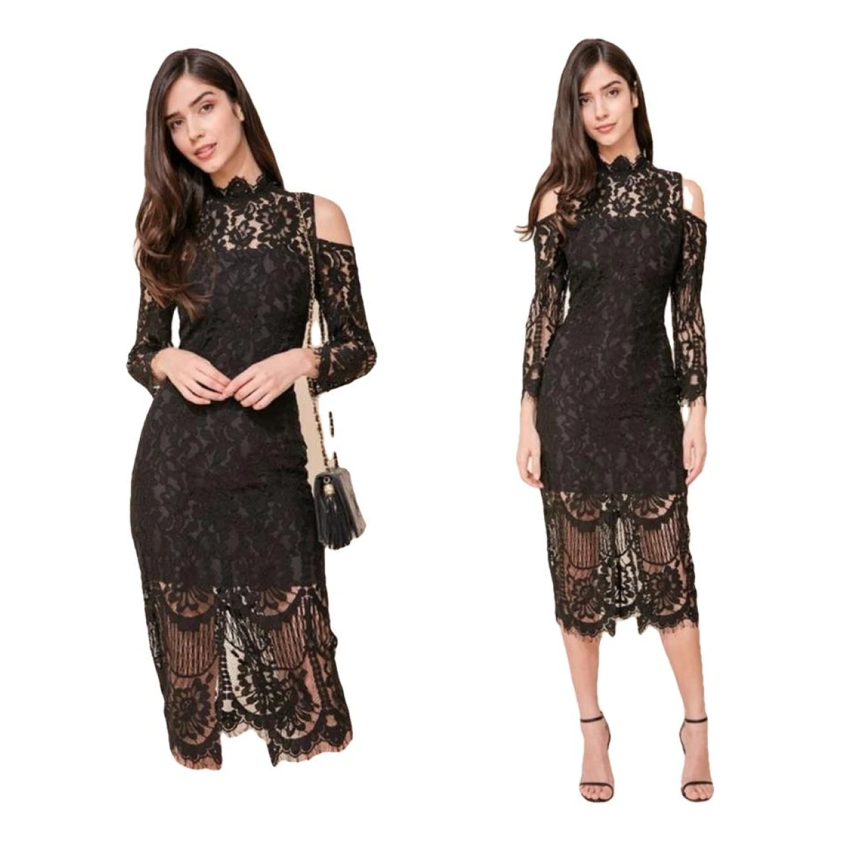 Pre-owned Yumi Kim Lace Mid-length Dress In Black