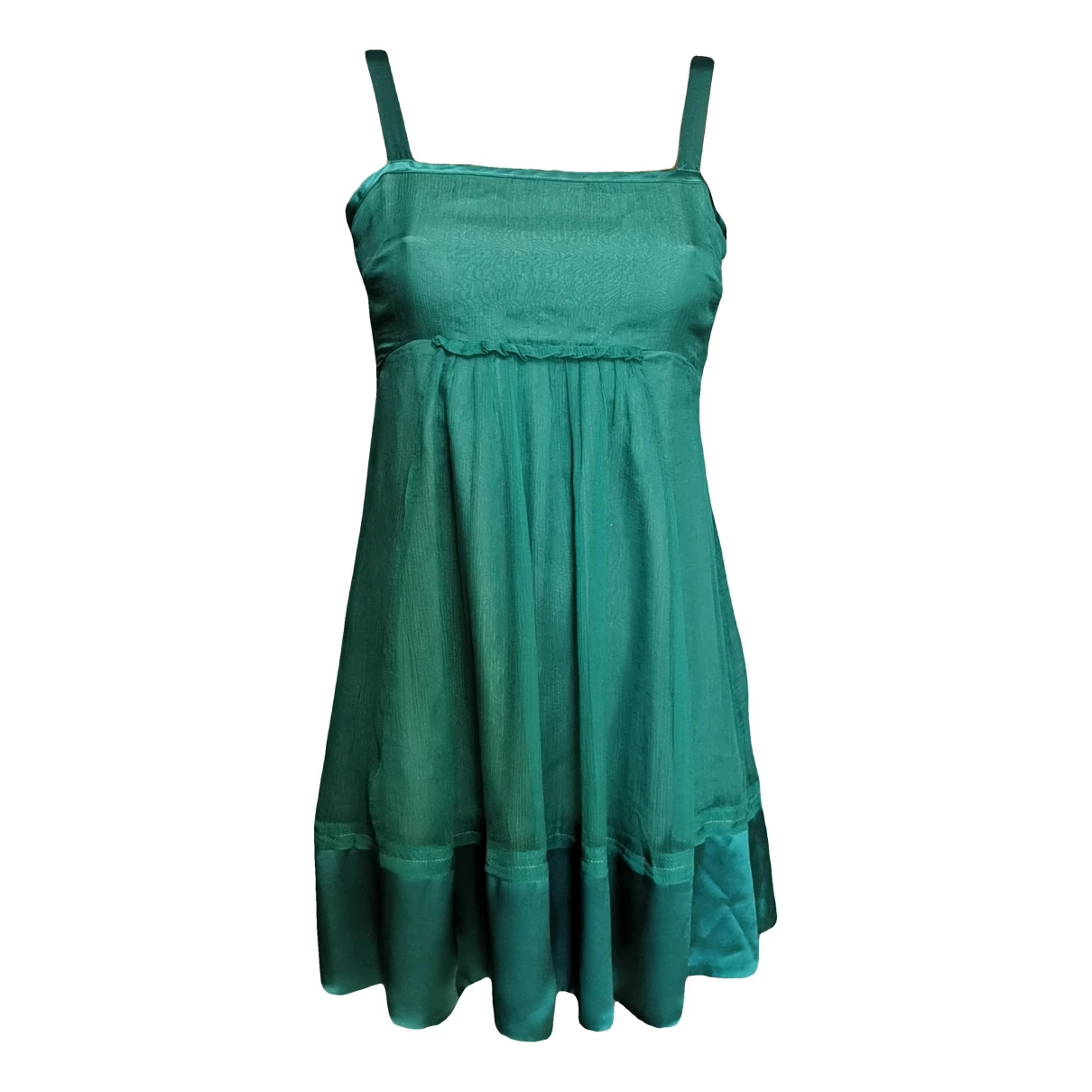 Pre-owned Max & Co Silk Mini Dress In Green