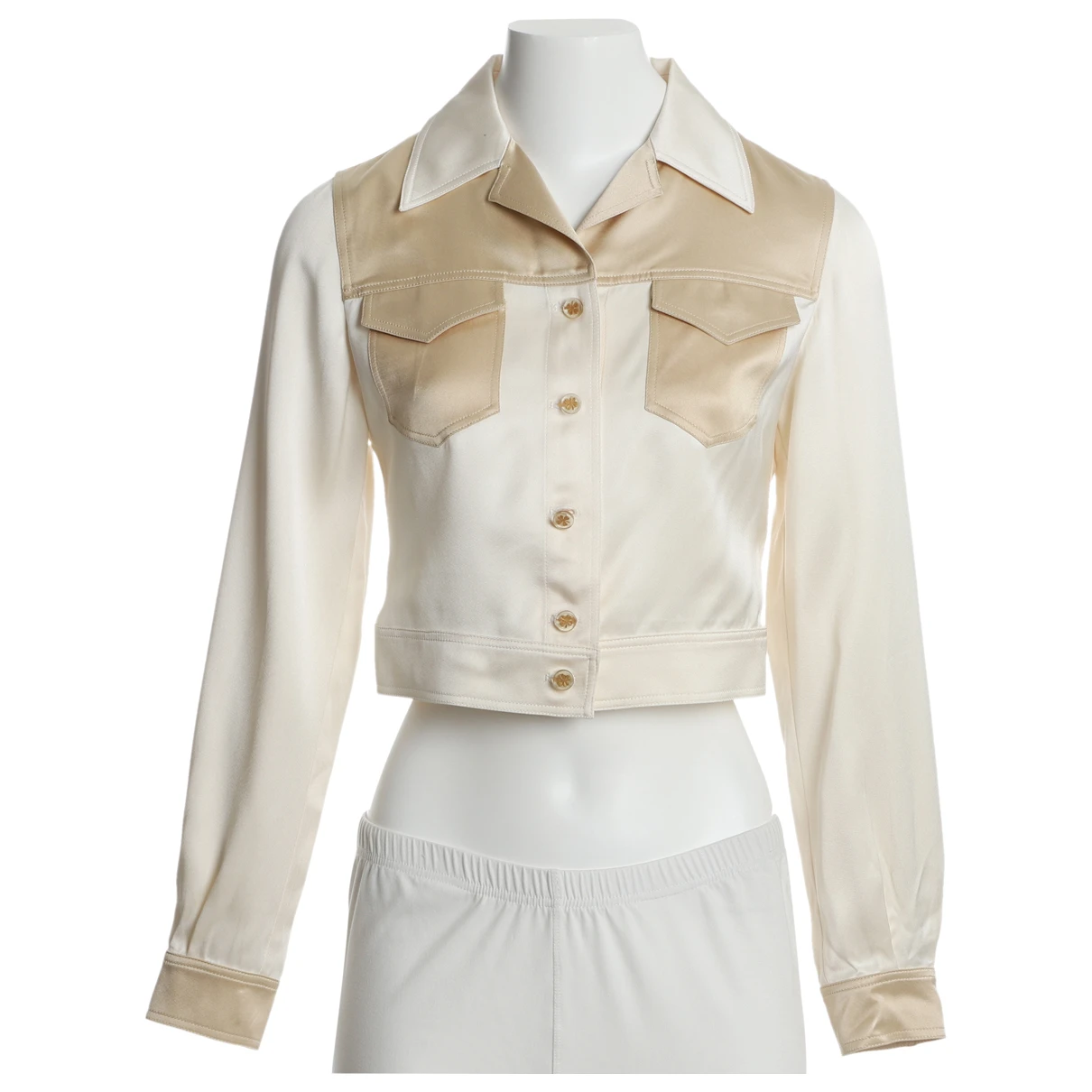 Pre-owned Chanel Silk Short Vest In Gold